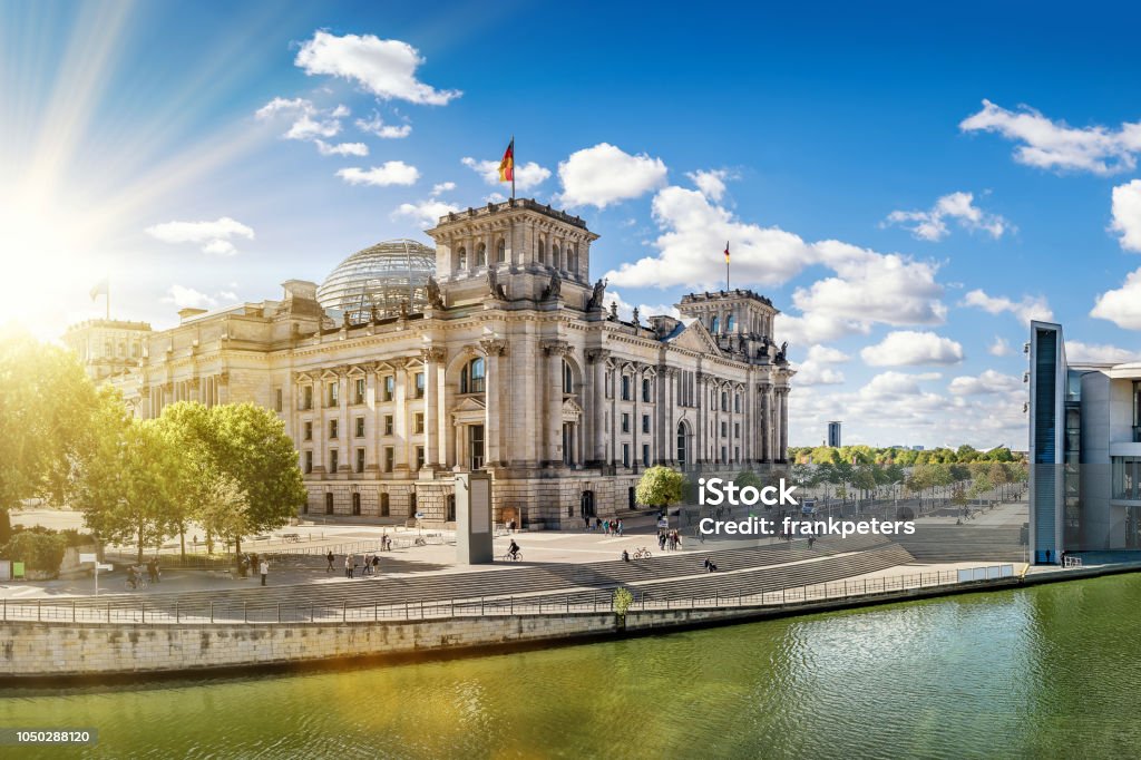 Berlin government district in berlin at sunset Berlin Stock Photo