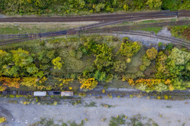 istock Aerial view of railroad 1050303716