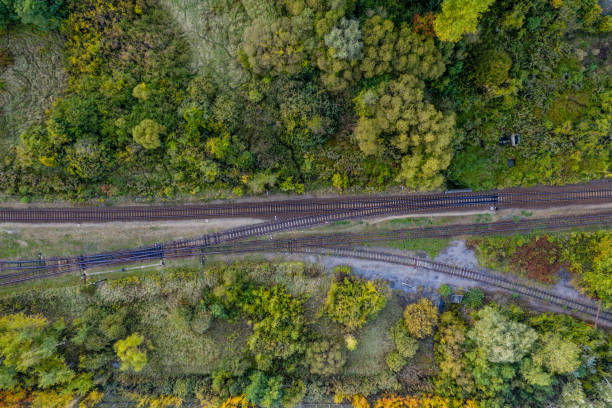 istock Aerial view of railroad 1050303718