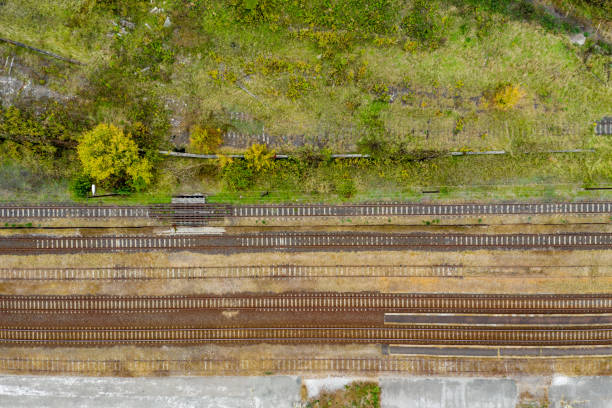 istock Aerial view of railroad 1050303728