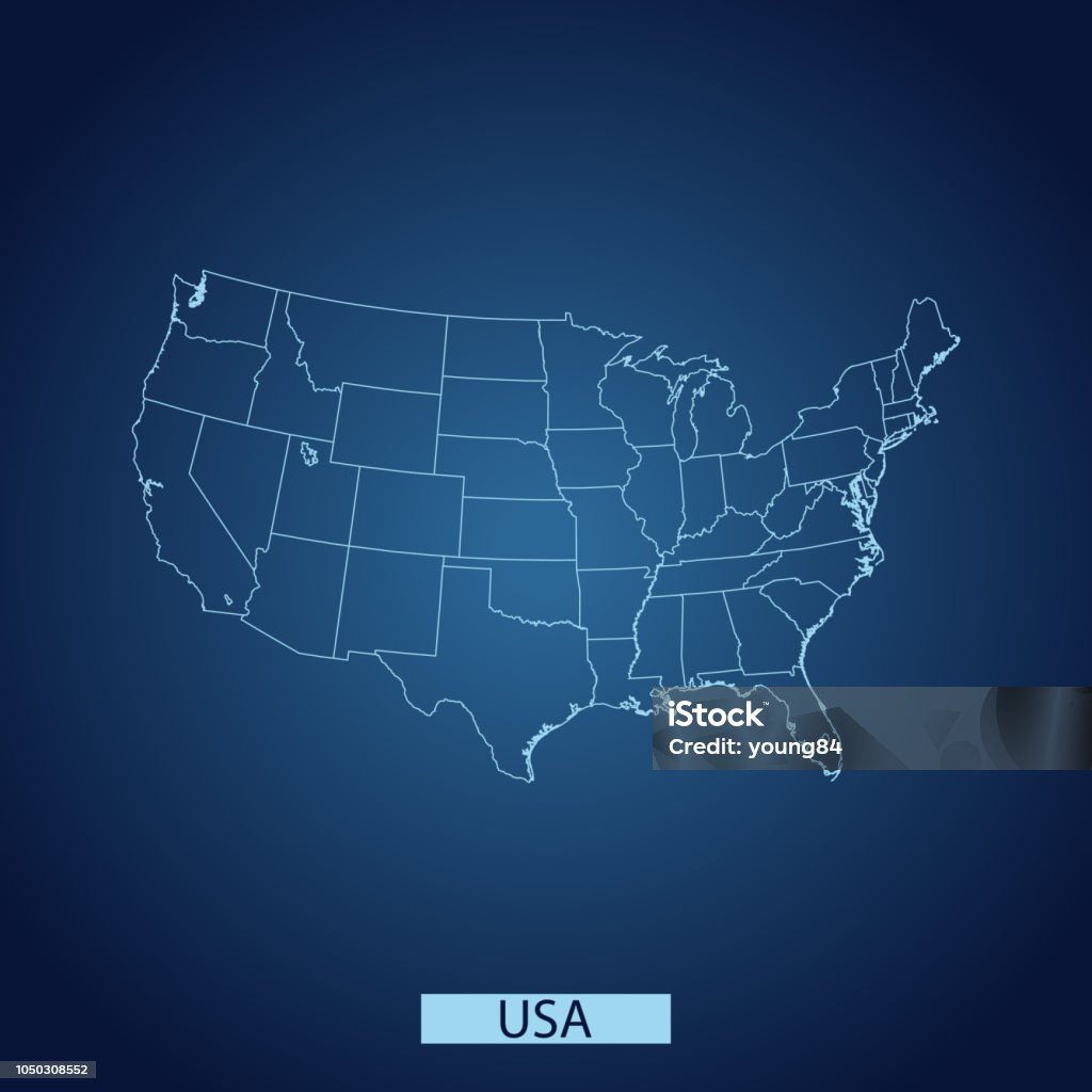 미국 지도 - 로열티 프리 지도 벡터 아트