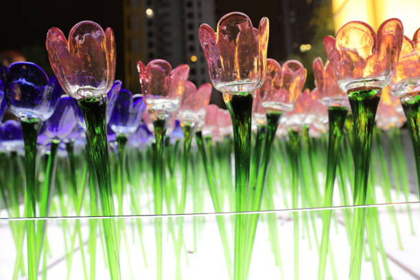 the Glassy flower at xmas lighting