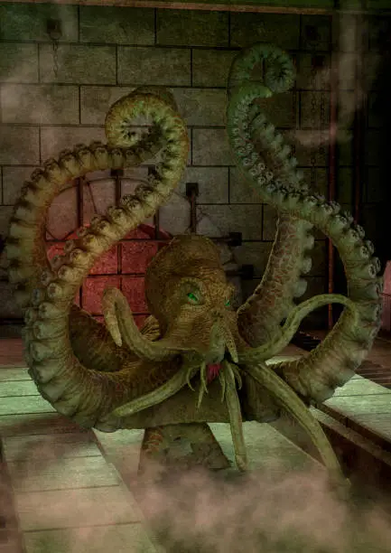 Octopus monster in a sewer