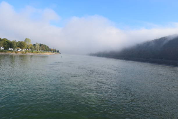 istock Deutsches Eck, Koblenz with early morning fog 1050315220