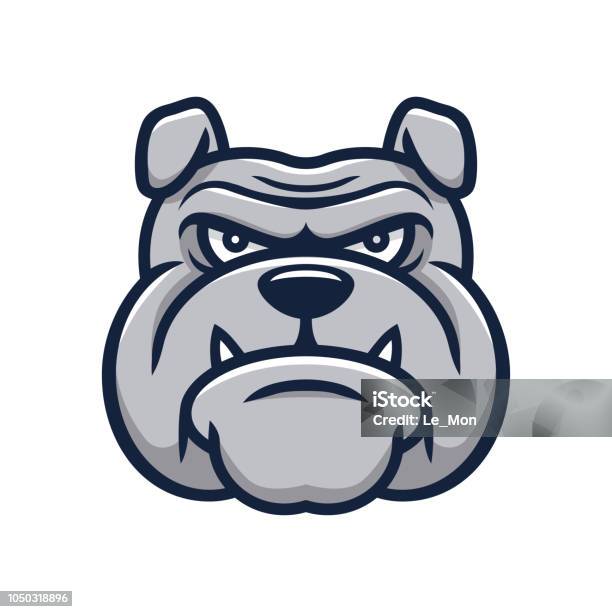 Head Angry Bulldog Mascot Stock Illustration - Download Image Now - Bulldog, Logo, Dog