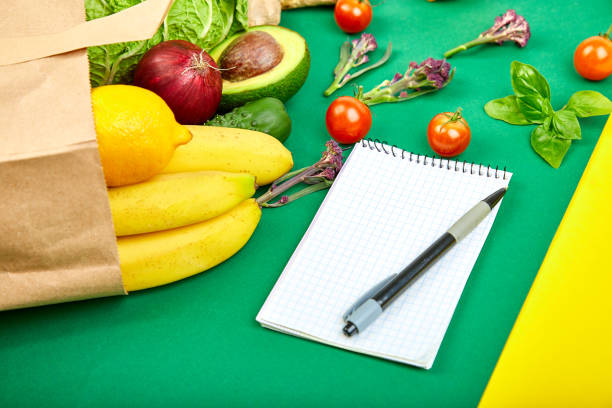 istock Shopping list, recipe book, diet plan. Grocering concept. 1050322752