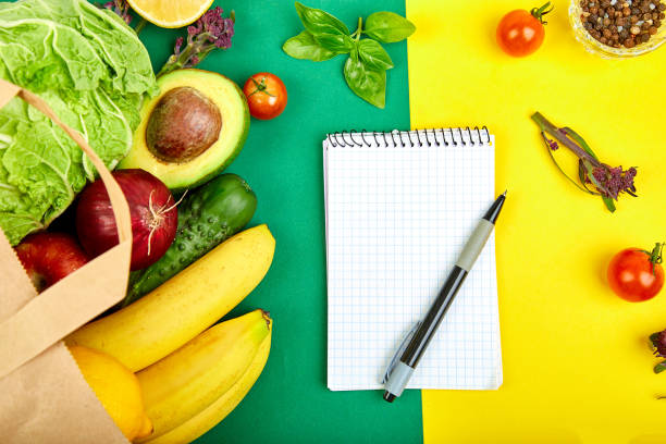 istock Shopping list, recipe book, diet plan. Grocering concept. 1050322758