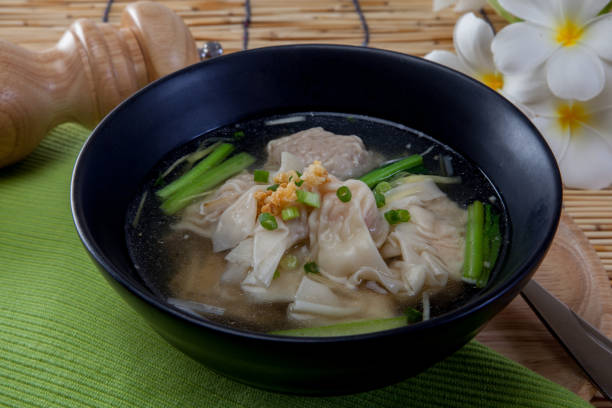 istock soup with dumplings, wonton soup 1050323016