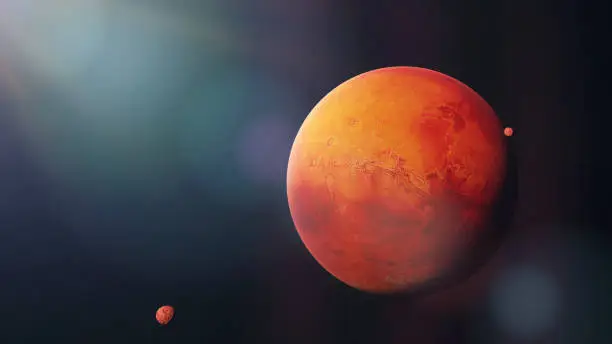 artist's interpretation of the red planet