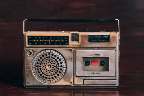 istock vintage rustic transistor radito with cassette recorder 1050329636