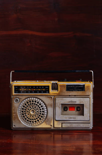 istock vintage rustic transistor radito with cassette recorder 1050329658
