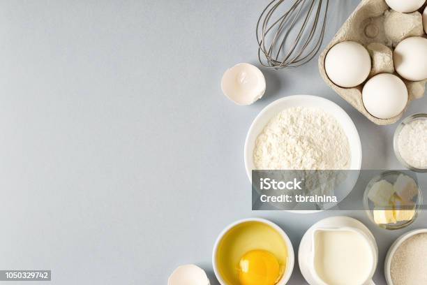 Background With Ingredients For Cooking Baking Stock Photo - Download Image Now - Cake, Ingredient, Baking