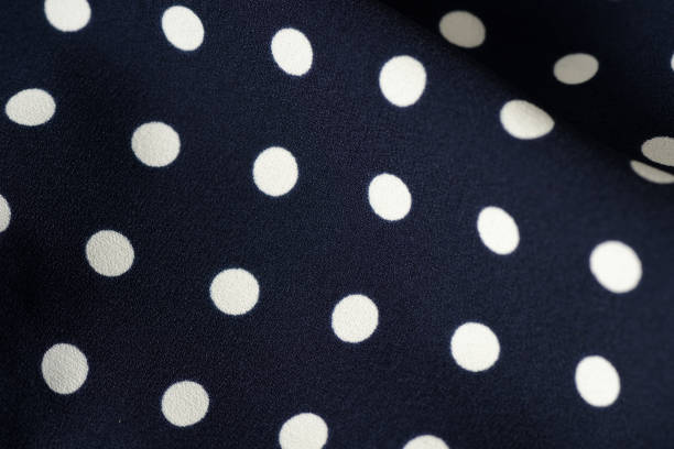 istock Blue and white polka dot textile background close up 1050332720
