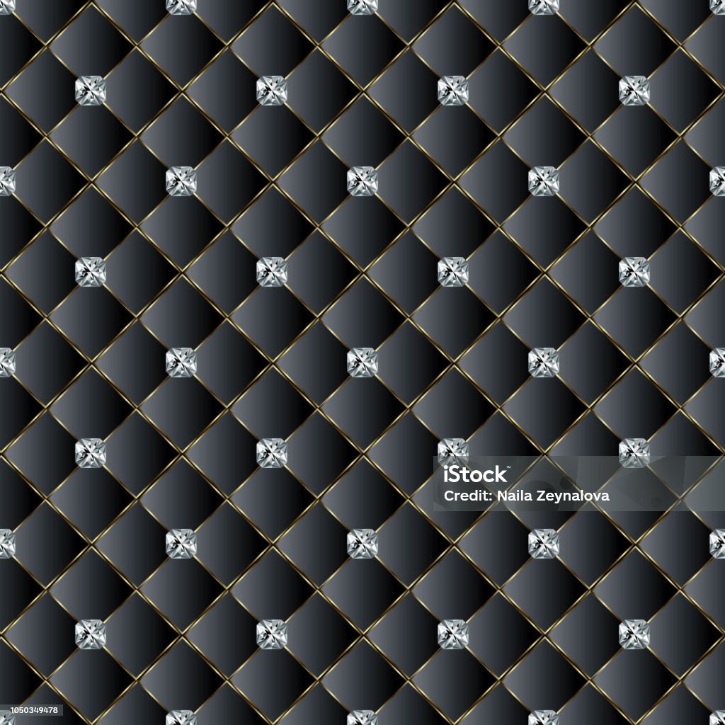 Black Quilted Leather Background, Leather background