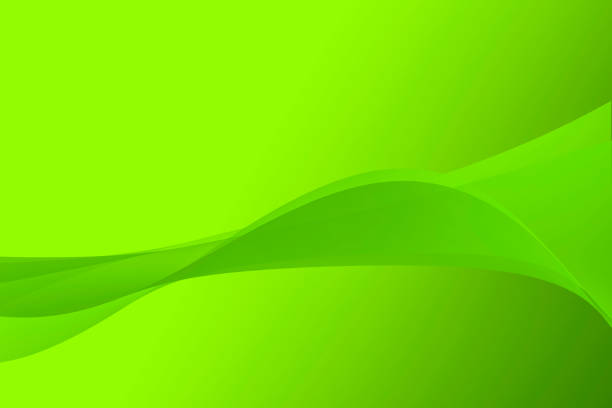 Abstract Futuristic Wave Shape on Green Gradient Background