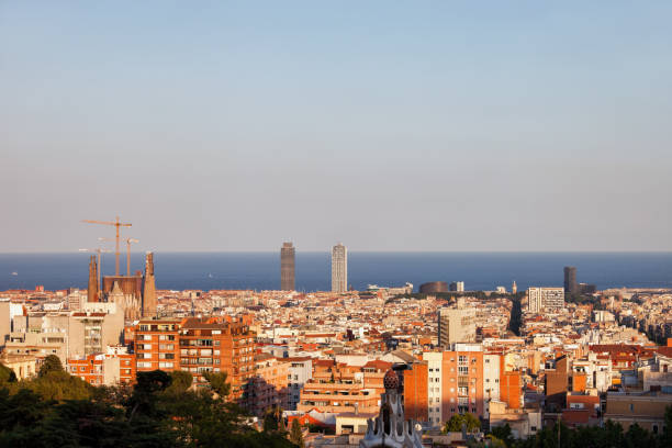 istock Barcelona Cityscape at Sunset 1050353076