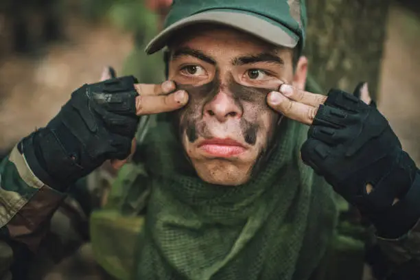Photo of Soldier preparing for battle