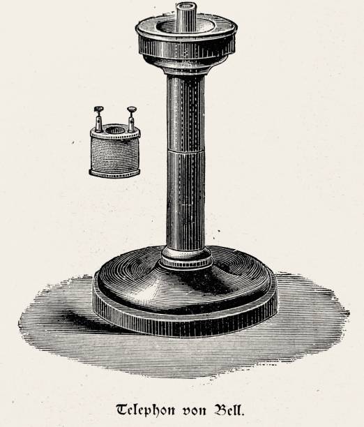 Telephone from Alexander Graham Bell Illustration from 19th century alexander graham bell stock illustrations