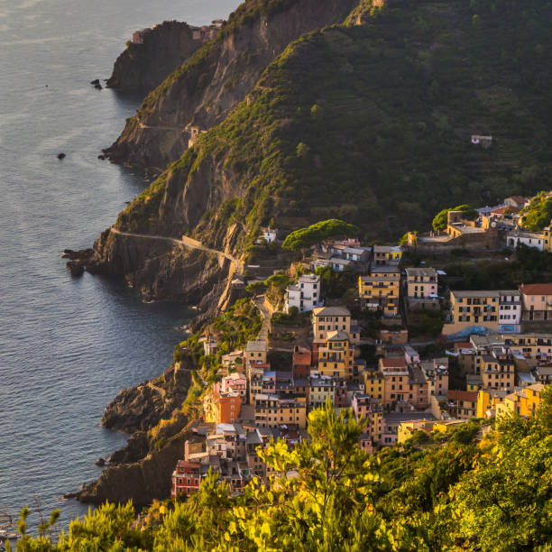 istock Village in a small valley at sunset, Riomaggiore 1050382992