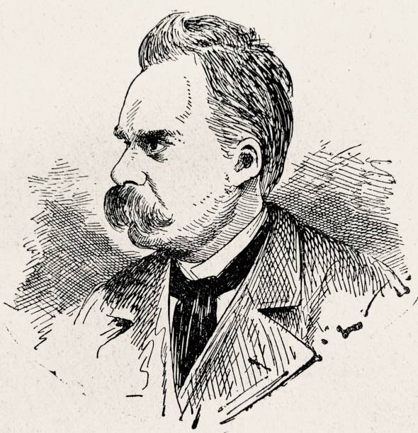 friedrich nietzsche, niemiecki filozof, 1844-1900 - friedrich nietzsche stock illustrations