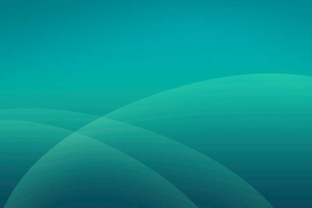 abstract teal background with soft curved minimalist shapes - oval shape fotos imagens e fotografias de stock