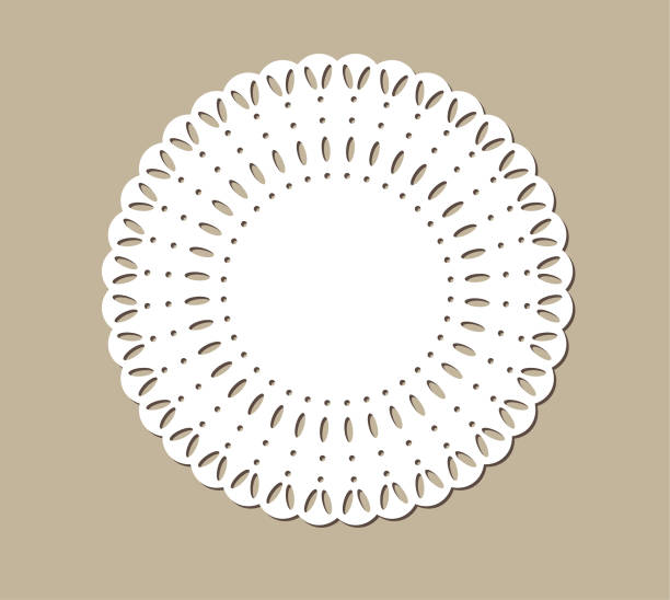 装飾的なレースのドイリー、ビンテージ紙カットアウト デザイン - doily paper lace table点のイラスト素材／クリップアート素材／��マンガ素材／アイコン素材