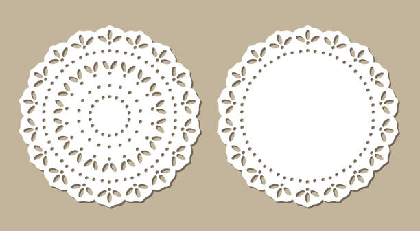 装飾的なレースのドイリー、ビンテージ紙カットアウト デザイン - doily paper lace table点のイラス�ト素材／クリップアート素材／マンガ素材／アイコン素材