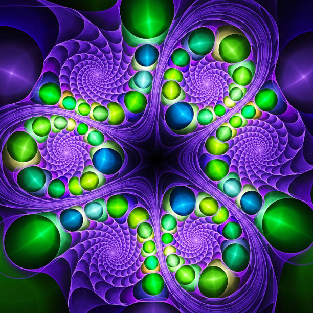istock Abstract fractal art background in illustration space geometry. 1050393390