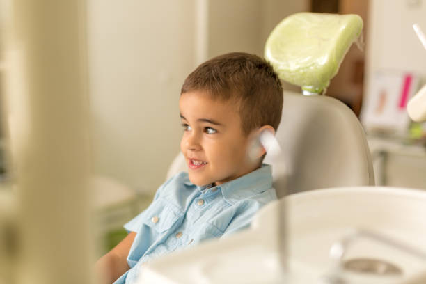 istock Happy boy at the dental office 1050399372