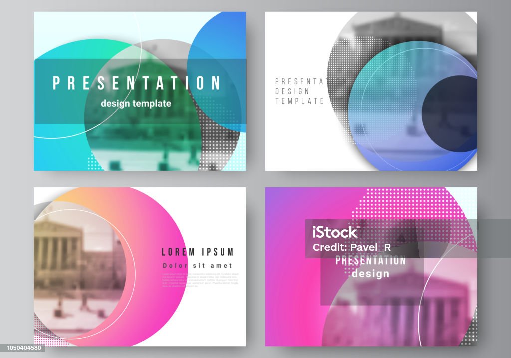 The minimalistic abstract vector illustration of the editable layout of the presentation slides design business templates. Creative modern bright background with colorful circles and round shapes. The minimalistic abstract vector illustration of the editable layout of the presentation slides design business templates. Creative modern bright background with colorful circles and round shapes Electrical Outlet stock vector