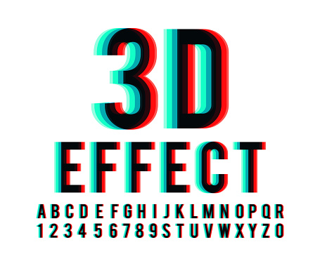 Font 3d effect in vector format