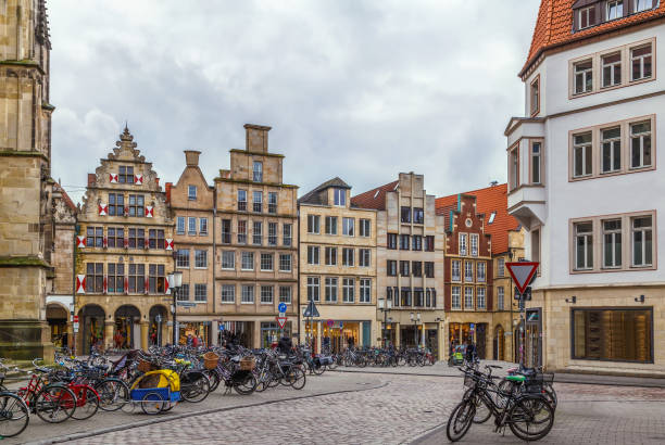 Prinzipalmarkt, Munster, Germany Prinzipalmarkt is historic street with buildings with picturesque pediments attached to one another in Munster, Germany munster stock pictures, royalty-free photos & images