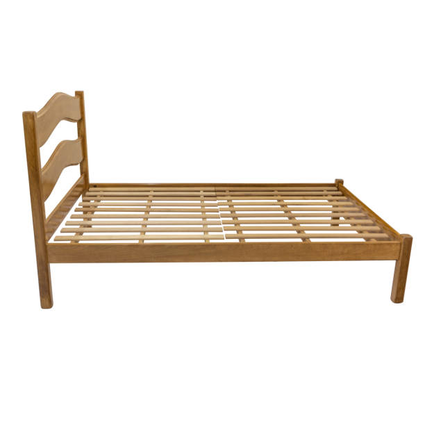 istock wooden bed isolated on white background 1050423294