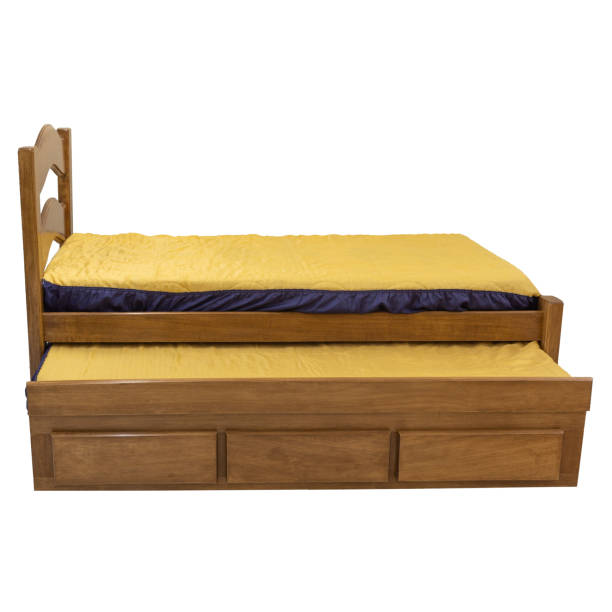 istock wooden bed isolated on white background 1050423694