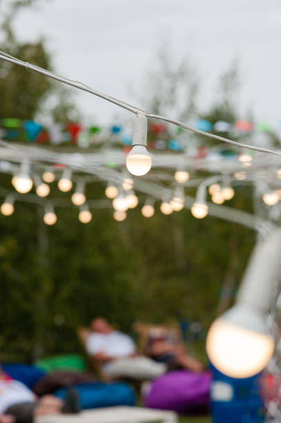 istock Light bulb garland decoration on event up 1050434568