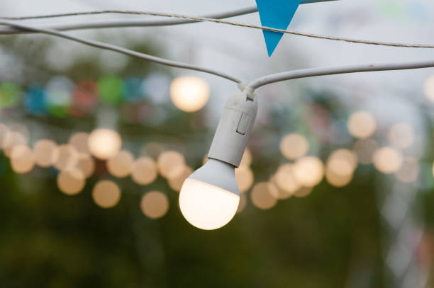 istock One bulb and bokeh of other garland 1050434570