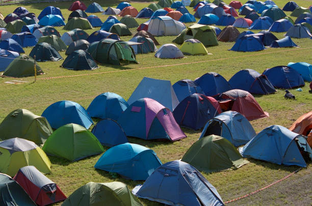 istock large camping site with many tents 1050434784