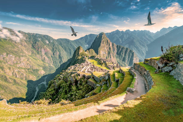 Machu Picchu Machu Picchu, the citadel of the Inca Empire. urubamba province stock pictures, royalty-free photos & images