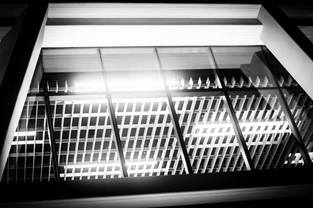 istock Beautiful Black And White Building From Below 1050440314
