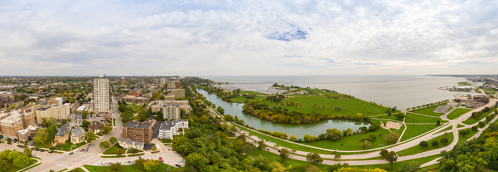 Panoramic view of the city of Milwaukee, WI.