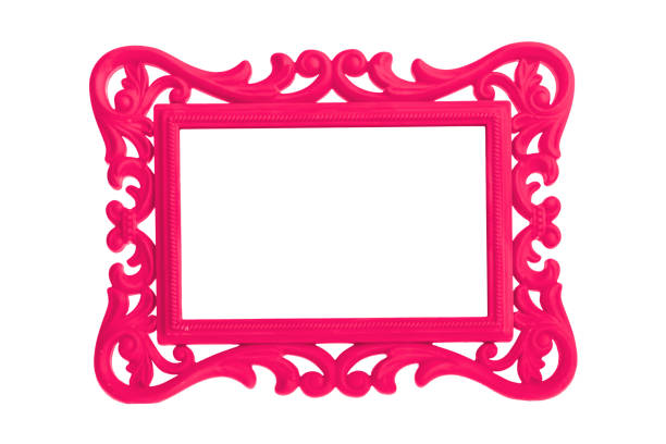 istock Modern plastic bright color picture frame with antique styling isolated on white background. 1050519494