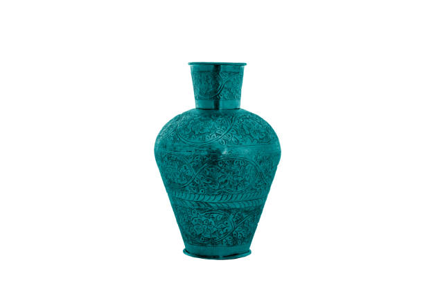 istock Elegant Metal vase isolated on a white background (glass, empty, vase) 1050526032