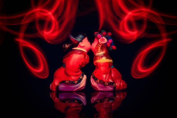Chinese traditional wedding clay figurine