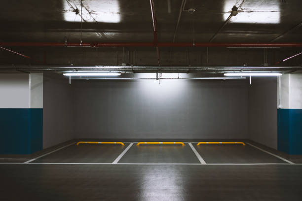 Parking spot in a indoor underground garage