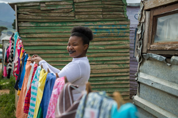 istock Hanging laundry in the Townships 1050557926
