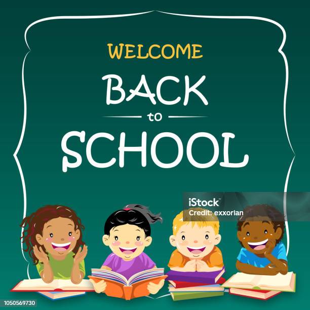 Welcome Back To School Stock Illustration - Download Image Now - Reading, Child, Book