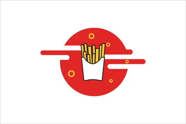 Vector illustration of Franch frites on a paper box illustration vector