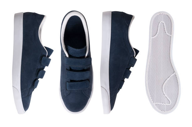 istock blue male sneakers in different poses 1050600320
