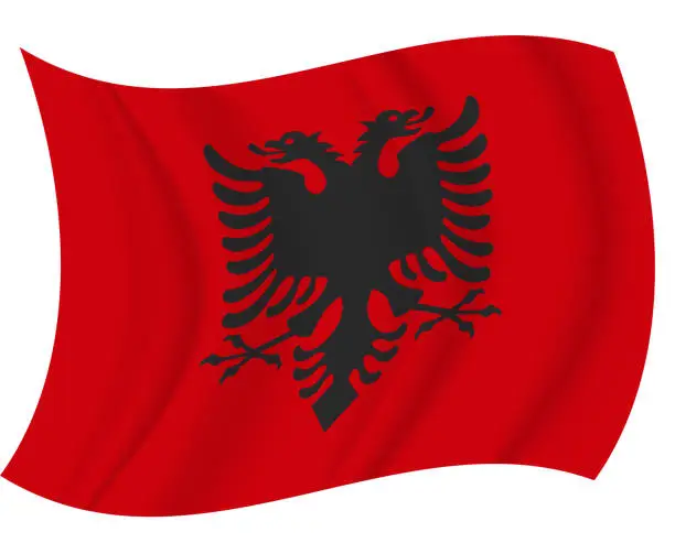 Vector illustration of Albania waving flag vector