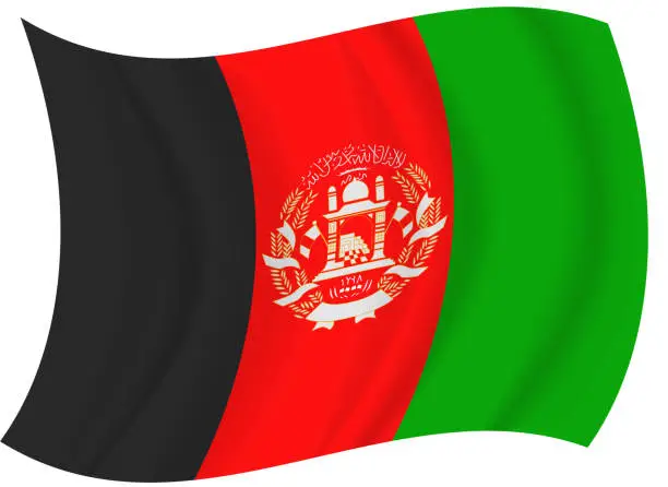 Vector illustration of Afghanistan waving flag vector